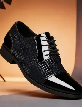 Zapatos formales/casuales para hombres, zapatos de negocios formales de cordones de caña baja (se recomienda pedir una talla menos) - Shein - FashionsVida