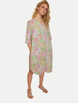 Tunika-Kleid mit Allover-Print Mehrfarbig 48
