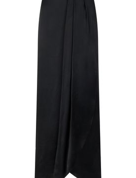 Long Draped Skirt with Fluid Drape