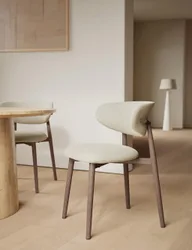 Set of 2 Arc Dining Chairs Soft White