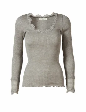 Camiseta de manga larga gris XS - Rosemunde - FashionsVida