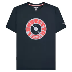 Mens Vinyl Record T-Shirt (Navy) Cotton - Size 3xl