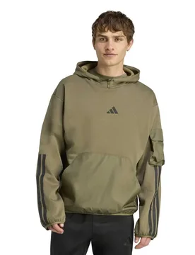 Felpa Con Cappuccio City Tech Utility Fleece Olive Strata XL - Adidas - FashionsVida