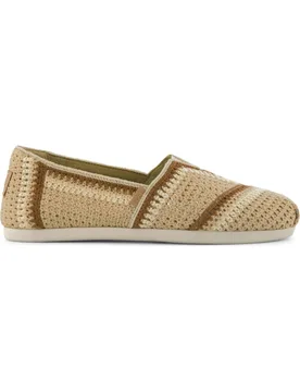 Knitted Slip On Flat Espadrilles Beige female - TOMS - FashionsVida