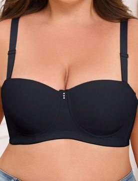 Pieza Sujetador con aros de elevación y recogida de talla grande de unicolor, ropa interior romántica minimalista y elegante con tirantes ajustables
