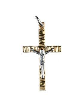 Croce uomo in Oro Giallo e Bianco GL100028