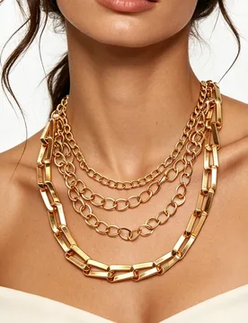 New Trendy Chunky Metal Chain Link Choker Necklace Multilayer Punk Jewelry High Quality Personlaized Woman Accessories - Aliexpress - FashionsVida