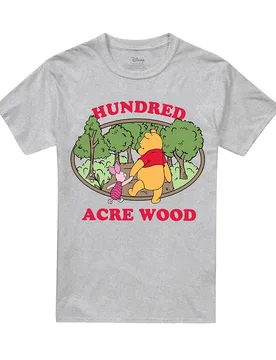 Winnie The Pooh Hundred Acre Wood Badge T-Shirt, Athletic Heather - Light Grey - Size: XL - Disney - FashionsVida