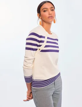 Jersey de mujer marinero con botones decorativos - Lola Casademunt - FashionsVida