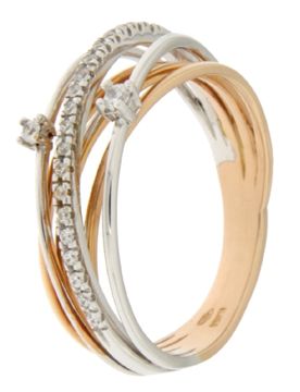 Anello Donna Oro Bianco Rosa GL100896