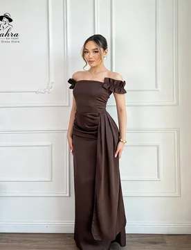 Burgundy Elegant Strapless Formal Sleeveless Prom Dresses Satin Evening Dresses High-Waisted Style with Draped Cape Party Gowns - Aliexpress - FashionsVida