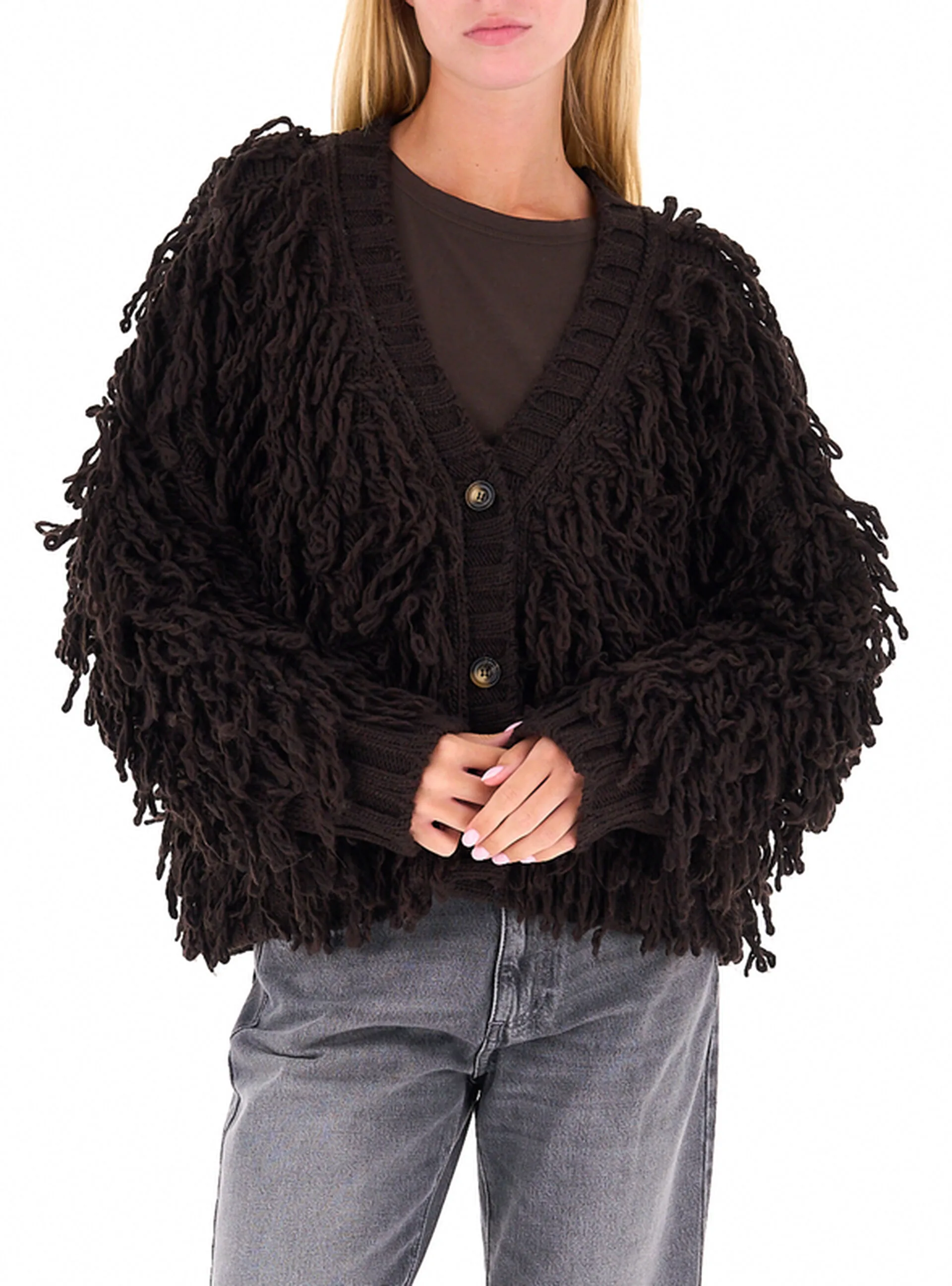 Cardigan scollo a V TESTA DI MORO UNI - VICOLO - FashionsVida