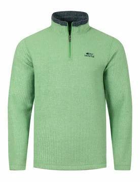 Weird Fish Newark 1/4 Zip Grid Fleece Size S - holiday-shop holiday-shop mens-summer-shop men men all-mens men fleeces new-arrivals new-arrivals all n - Grass Green - FashionsVida