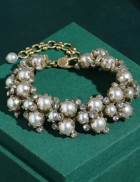 Vintage Pearl Bracelets For Women 18k Antique Gold Plated Jewelry Natural Stone Beads Decoration Designer Luxury Wedding New - Aliexpress - FashionsVida