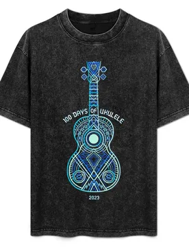 String Theory 1: Bright Blues (recommended: print on dark) - 100 Days of Ukulele T-Shirt - Aliexpress - FashionsVida
