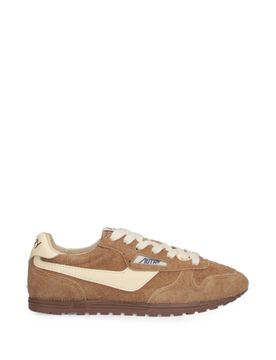 Women's Suede & Leather Low-Top Sneakers with Mesh-Lined Sockliner