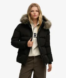 Superdry Damen Everest Classic Pufferjacke Black - Größe: 36