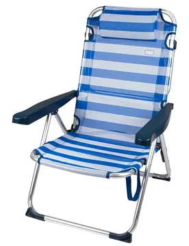 Sedia Da Spiaggia E Sdraio Pieghevole A Righe Con Cuscino 2 In 1