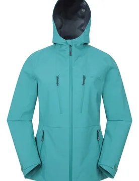 ’Rainstorm’ Lightweight Breathable Comfy 2.5 Layer Waterproof Jacket - Teal - Size: 22 - Mountain Warehouse - FashionsVida