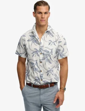 Superdry Herren Vintage Loom Kurzarmhemd Blue - Größe: M - 64.99 - FashionsVida