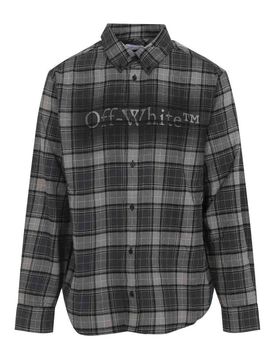 Camicia Flan Reg a quadri con motivo spray