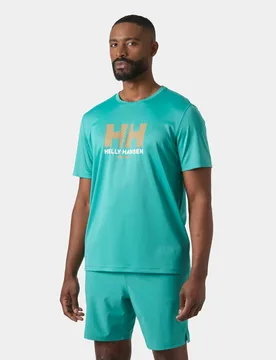 Men's Tech Graphic T-Shirt 2.0 Green L - Dark Mint Green - Male - Helly Hansen - FashionsVida