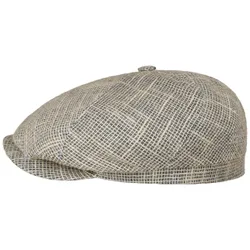 Sustainable Linen Mix 6 Panel Flat Cap by - cream white - Size: L (58-59 cm)