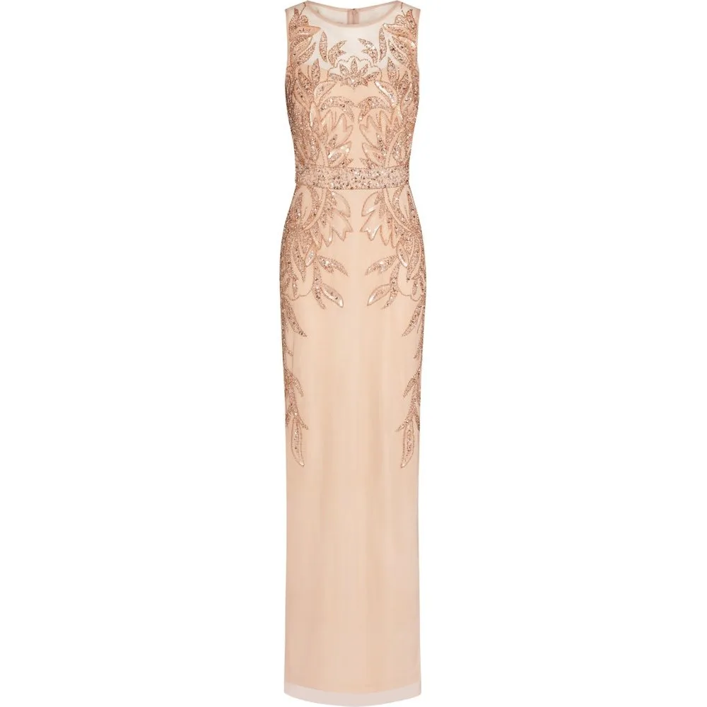 Vestido largo floral con lentejuelas - Adrianna Papell - FashionsVida