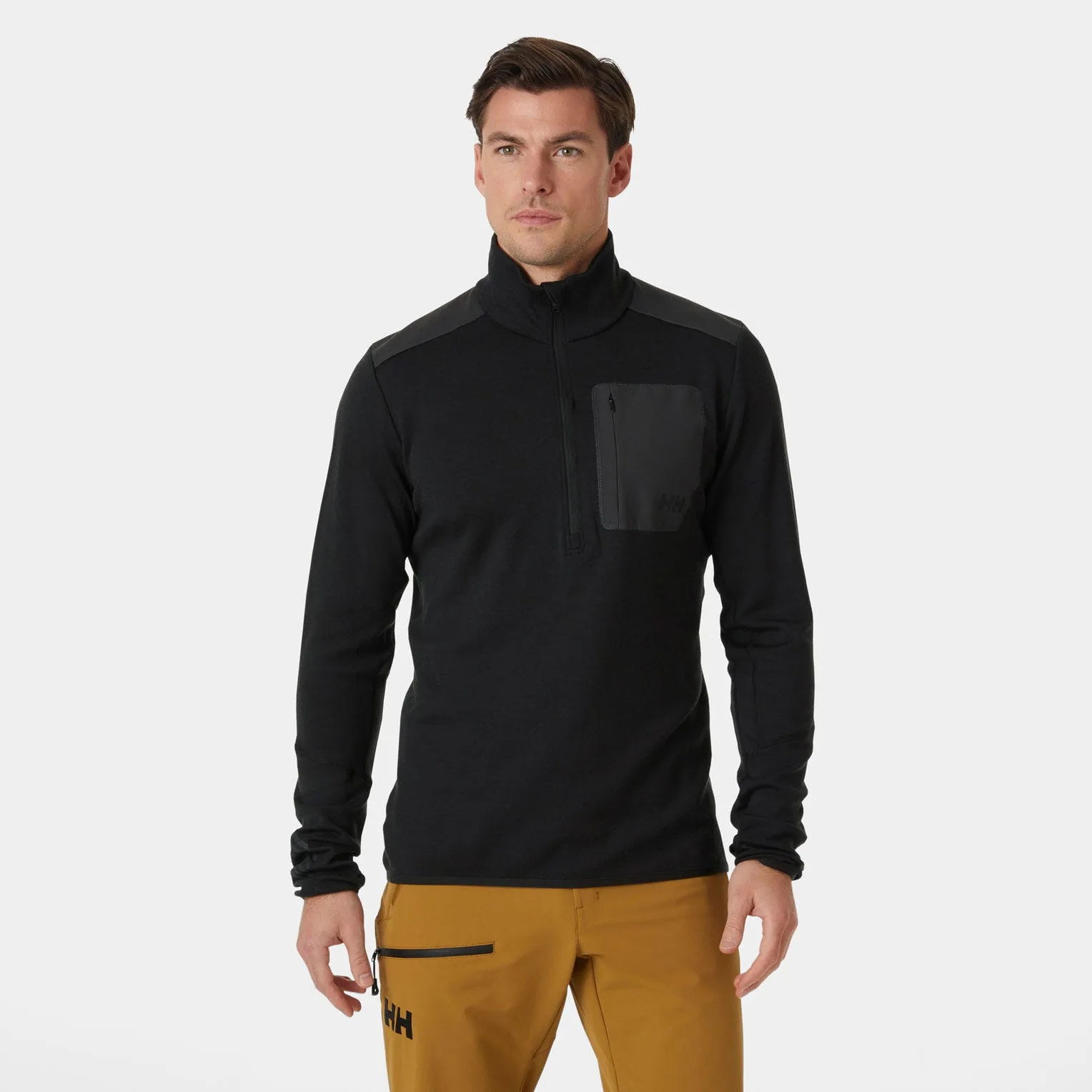 Men’s LIFA® Merino Wool Midlayer Half Zip Black S - Black - Male - Helly Hansen - FashionsVida