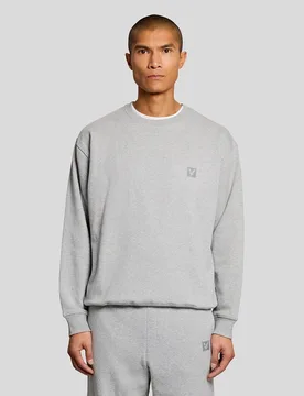 Men's Loungewear Crew Neck Pullover in Light Grey Marl - Lyle & Scott - FashionsVida