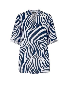 Blusa de lino azul oscuro 42