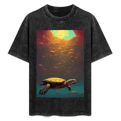 Sunlit Sea Cave T-Shirt Breathable Basic Cotton T-Shirt