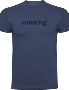 Maglietta A Maniche Corte Word Running Denim Blue M - Kruskis - FashionsVida