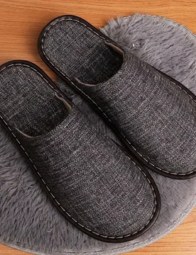 Closed Toe Fabric Flat Slippers Unisex Couples Big Size Men's Canvas Slides IndoorHome Fuzzy Shoes Dad Bedroom Floor Slipper - Aliexpress - FashionsVida