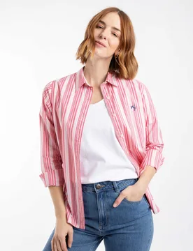 Roscoe Womens Striped Boyfriend Shirt - - Size: 14 - Weird Fish - FashionsVida