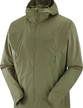 Veste de running coupe-vent - Outwind FZ Jkt M Grape Leaf en Softshell - Taille M - Vert - Salomon - FashionsVida