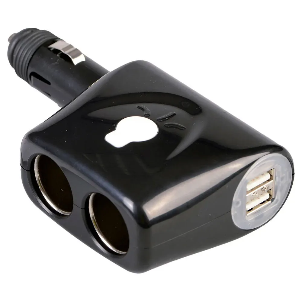 Twin Socket Adapter+2 Usb 12v Black One Size unisex - Talamex - FashionsVida