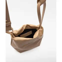 Bolso de hombro de mujer tipo hobo de piel doce