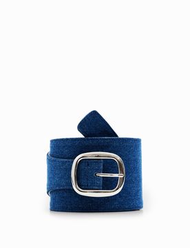 Ceinture denim, Coton, Bleu, 85