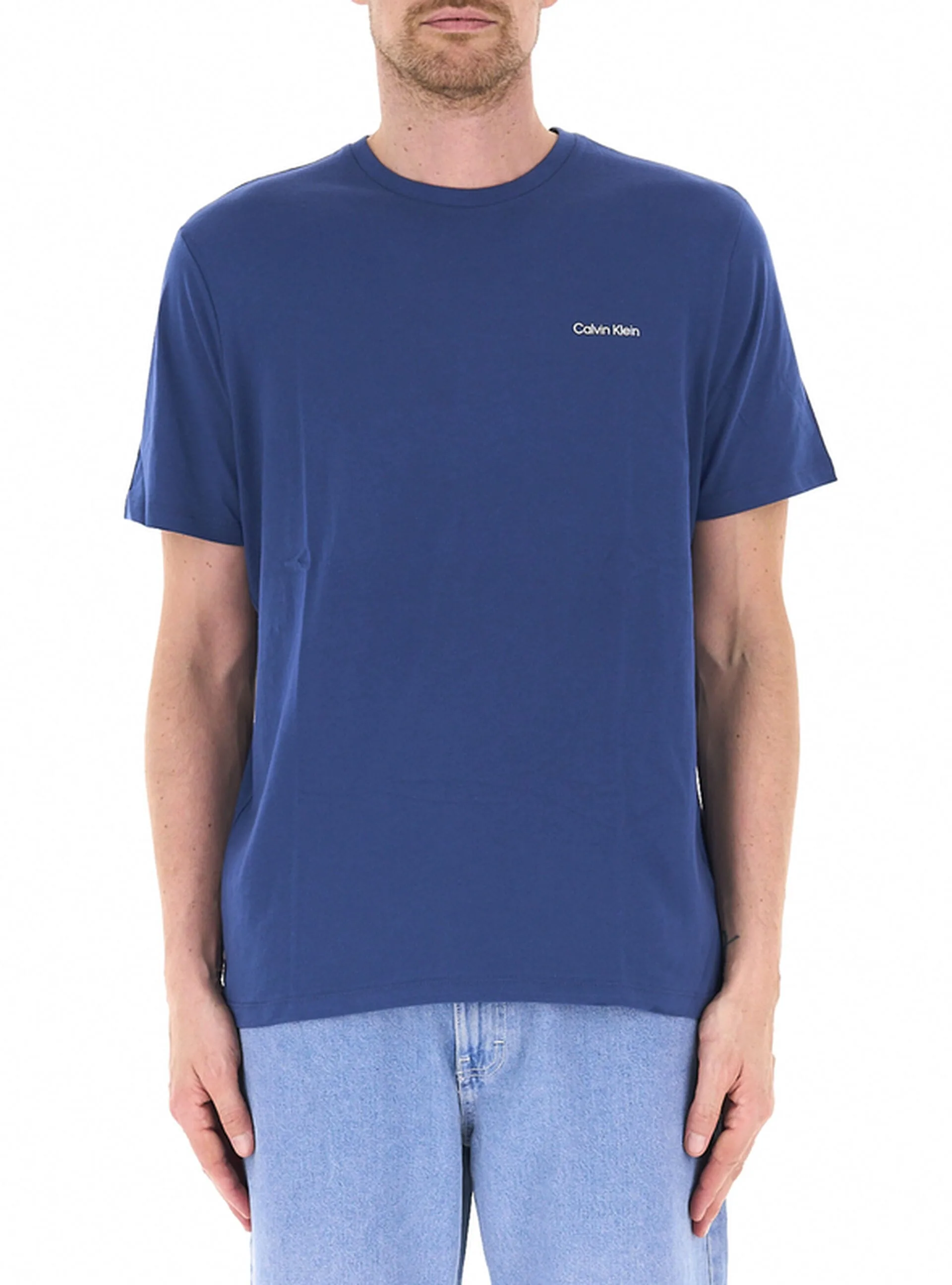 T-shirt girocollo BLU L - Calvin Klein - FashionsVida