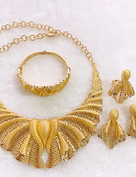 Bowknot Women Jewelry Set Italian Design Necklace Earrings Bangle Ring - Aliexpress - FashionsVida