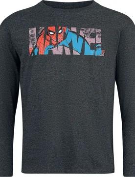 Marvel Langarmshirt - Window - S bis XXL - für Männer - Größe XXL - dunkelgrau meliert - Lizenzierter Fanartikel - Männer - male - Spider-Man - FashionsVida
