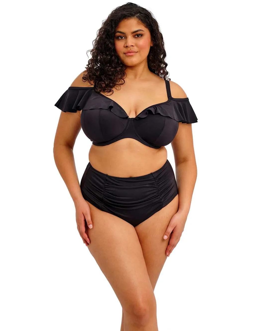 Plain Sailing Wired Plunge Bikini Top (DD-HH) Black female - Elomi - FashionsVida