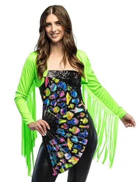 Neongrüner Bolero mit Fransen für Damen - female - BOLAND BV - FashionsVida