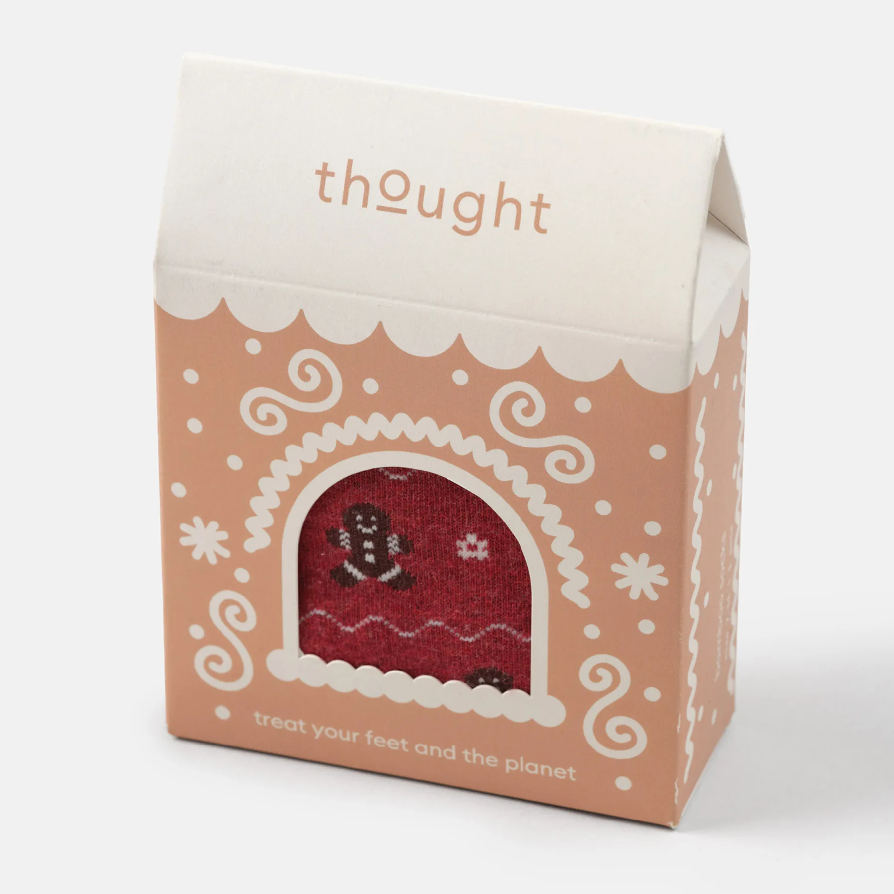 Sweet Bamboo Socks in Gingerbread House Gift Box - UK 4-7 - Thought - FashionsVida