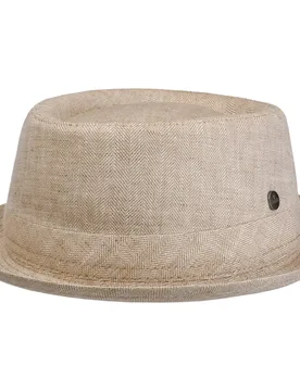 Uni Structure Pork Pie Linen Hat by - oatmeal - Herren - Size: L (58-59 cm) - Lierys - FashionsVida