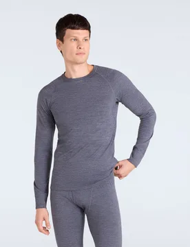 Mens Merino Baselayer Top - Grey - Animal - FashionsVida