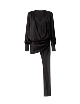 Vestiti casual donna - sbucciamela abito satin - nero