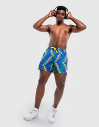 Mens Short Da Nuoto Football-inspired Graphic 5 Inch - Giallo, giallo giallo Uomo taglia L