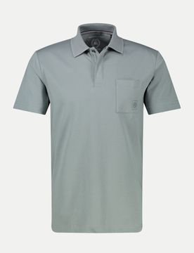 Poloshirt mit Flachstrickkragen Grau L